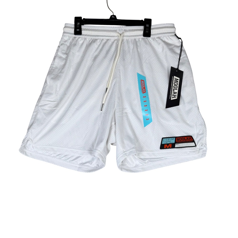 Moolah Kicks Womens‎ Mesh Practice Basketball Shorts White Medium NWT 223002001